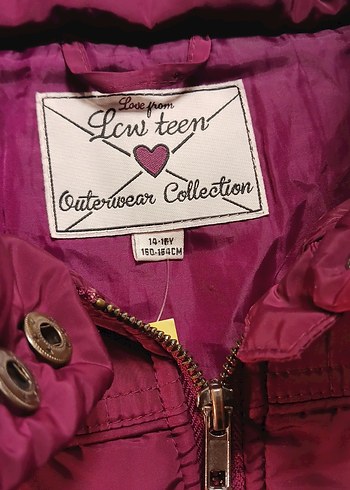 Mürdüm mor gibi Düğmeli Kız Çocuk şişme Mont - Görsel 2