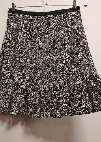 Siyah Beyaz Zebra Desenli Mini Etek - Görsel 3