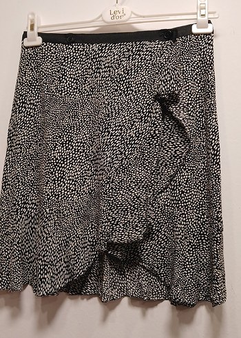 Siyah Beyaz Zebra Desenli Mini Etek - Görsel 2