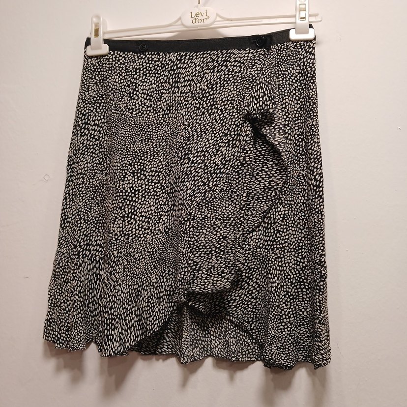 Siyah Beyaz Zebra Desenli Mini Etek - Görsel 2