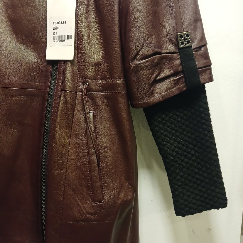 Bordo Deri Kemerli Kadın Ceket - Görsel 3