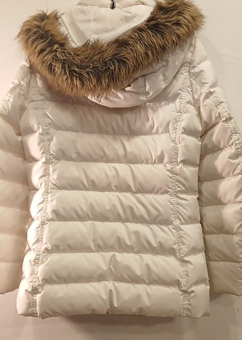 TOMMY HİLFİGER Kürk Detaylı Beyaz Kadın Kışlık Mont - Görsel 2