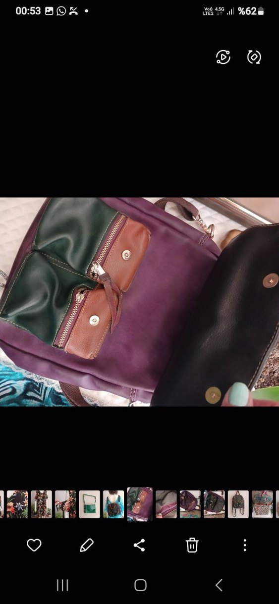 Kahverengi Gerçek Deri Kadın Sırt Çantası - Görsel 2