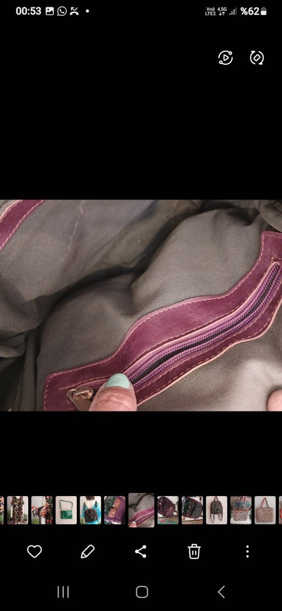 Kahverengi Gerçek Deri Kadın Sırt Çantası - Görsel 3