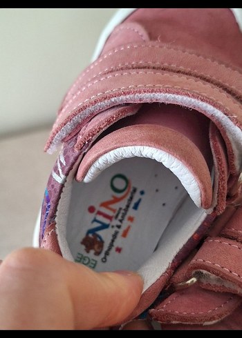 21 Beden pembe Renk Pembe Süet Kız Bebek İlk Adım Ayakkabısı