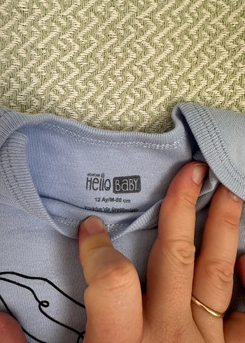 Uzun Kollu açık mavi Erkek Bebek Body - Görsel 2