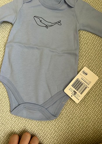 Uzun Kollu açık mavi Erkek Bebek Body - Görsel 3