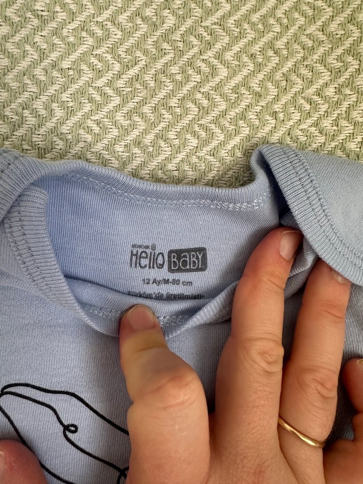 Uzun Kollu açık mavi Erkek Bebek Body - Görsel 2