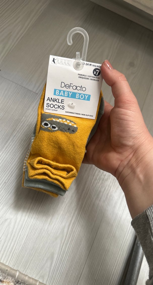 Erkek Çocuk Sarı ve yeşil Çorap Seti - Görsel 2