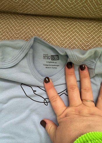 Bebek mavisi Uzun Kollu Bebek Body - Görsel 2