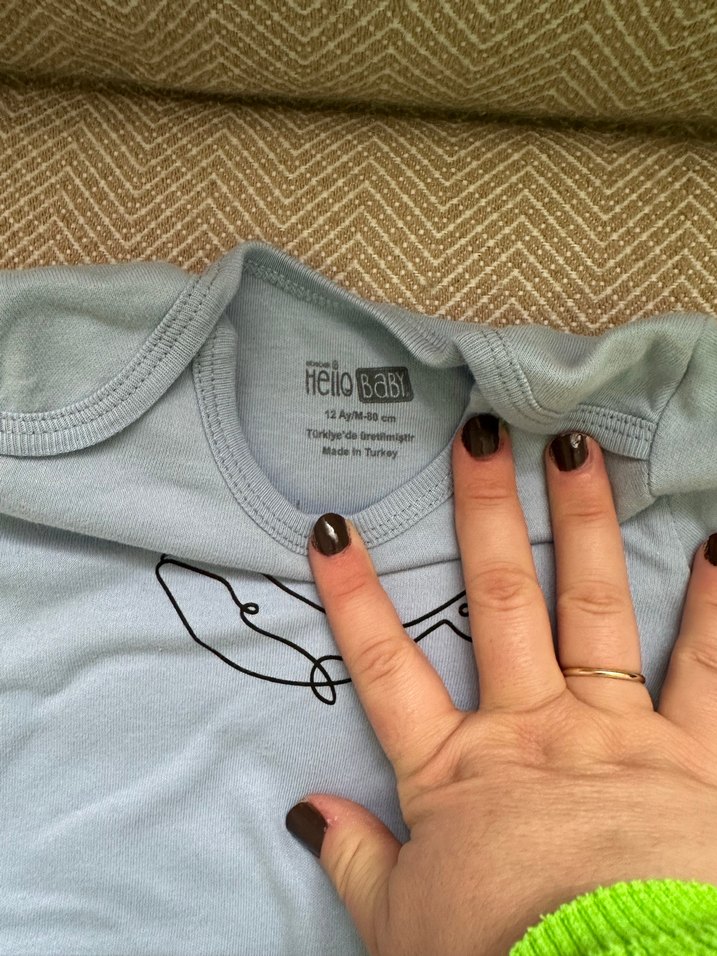 Bebek mavisi Uzun Kollu Bebek Body - Görsel 2