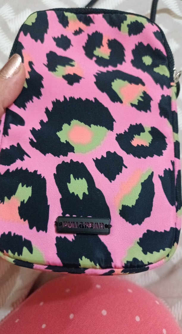 Kadın Pembe Leopar Desenli Çapraz Çanta - Görsel 2