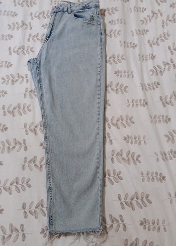 mavi Renk mom kesim Kadın Denim Pantolon - Görsel 2