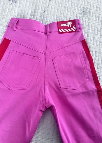 s Beden Fermuarlı Pembe Normcore Kadın Kumaş Pantolon