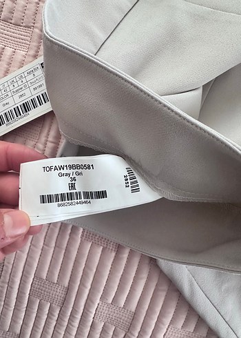 Trendyol & Milla Gri Midi Kumaş Kadın Pantolon