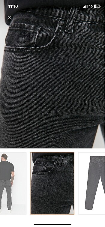 36 Beden Antrasit kot pantalon