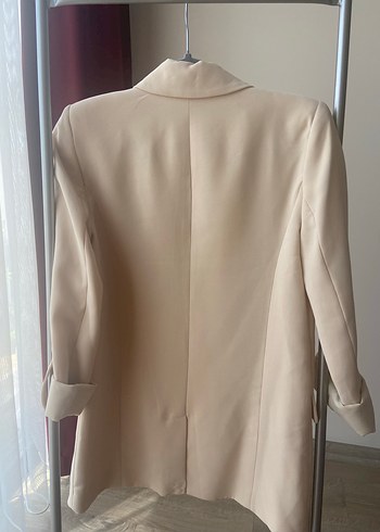 Stradivarius Bej Kadın Midi Blazer Ceket
