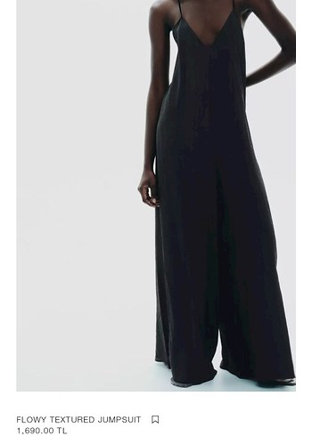 Zara Bej Çizgili V Yaka Tulum - Görsel 9