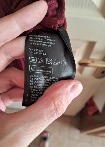 H&M Bordo Kadın Uzun Elbise - Görsel 5