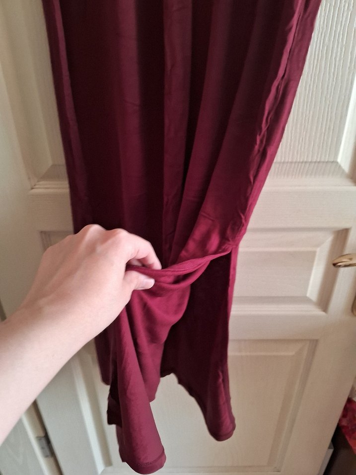 H&M Bordo Kadın Uzun Elbise - Görsel 3