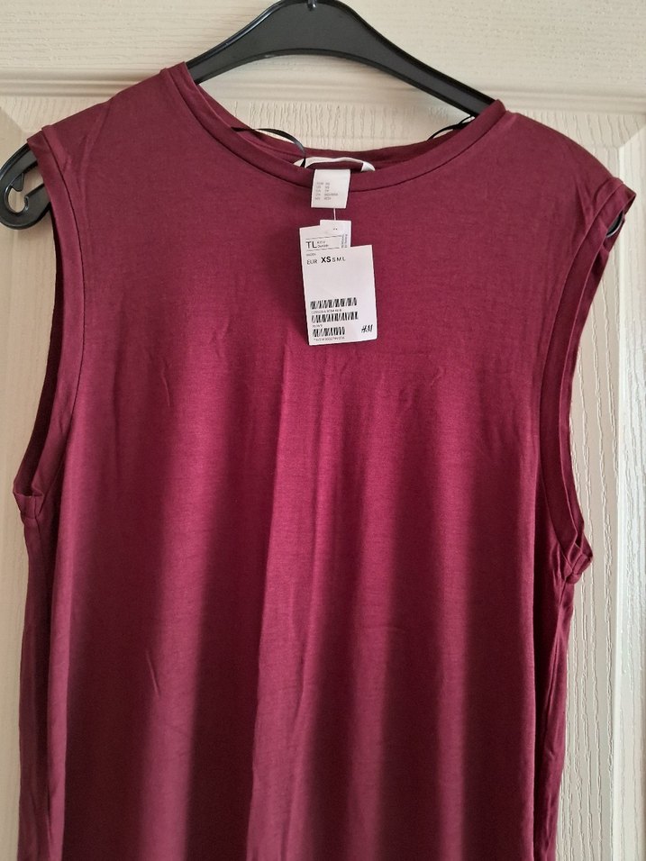 H&M Bordo Kadın Uzun Elbise - Görsel 2