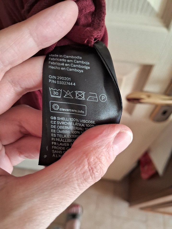 H&M Bordo Kadın Uzun Elbise - Görsel 5