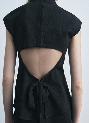 Zara ZW COLLECTION DİPLOMATİK ÇİZGİLİ YELEK ÜST