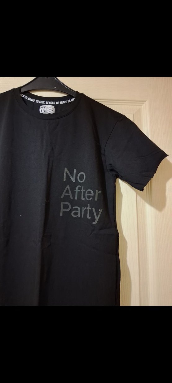 Siyah Baskılı Uzun Tişört Elbise - Görsel 3