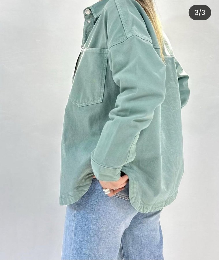 Zara Kadın Denim Gömlek, Salaş Kesim, Uzun Kollu - Görsel 4