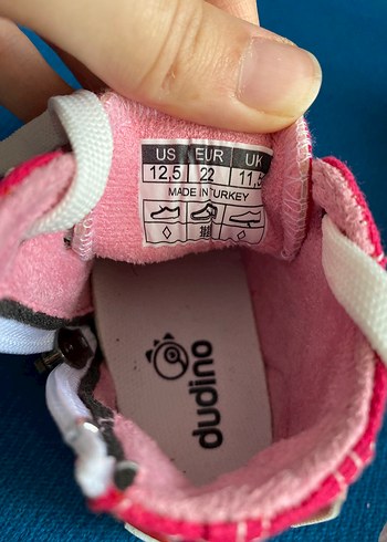 22 Beden pembe Renk Dudino Icon Pembe Fermuarlı Sneaker