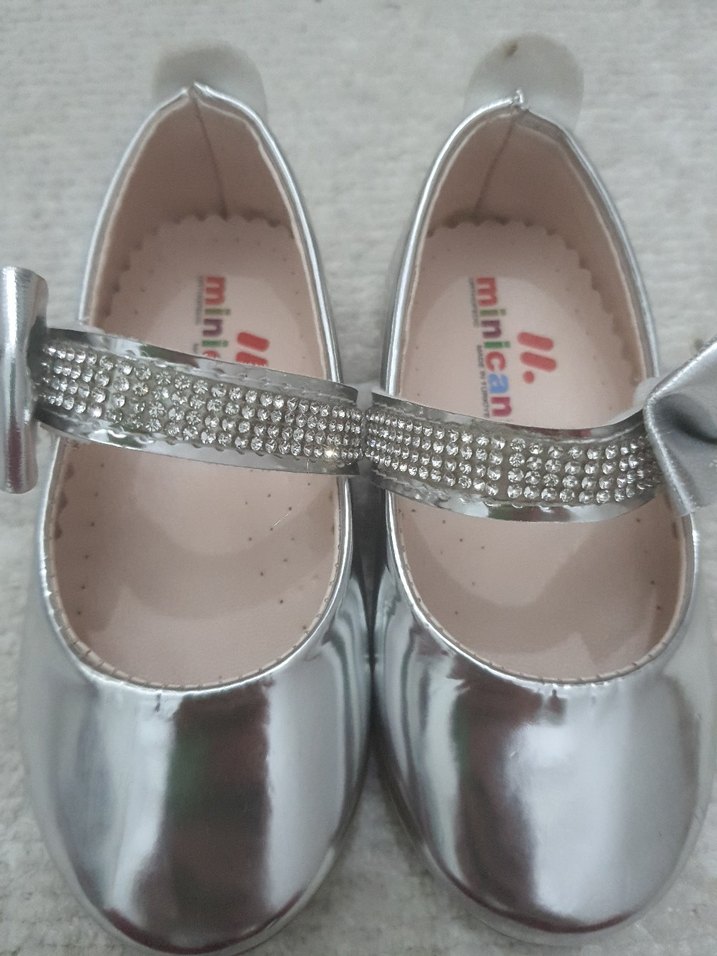 Kız Çocuk Gri Metalik Tokalı Babet - Görsel 5