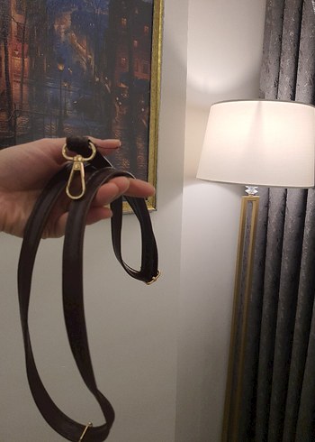 Kahverengi Süet Tokalı Kadın Çanta - Görsel 8