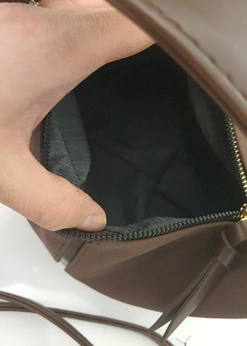 Kahverengi Süet Tokalı Kadın Çanta - Görsel 9