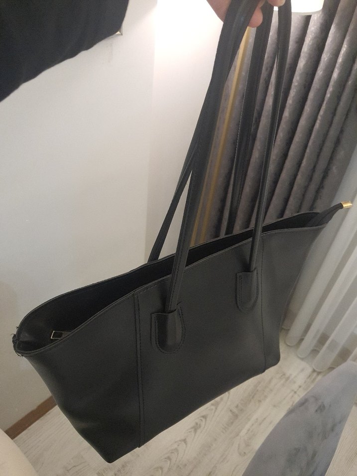 Klasik Siyah Deri Kadın Çanta - Görsel 3