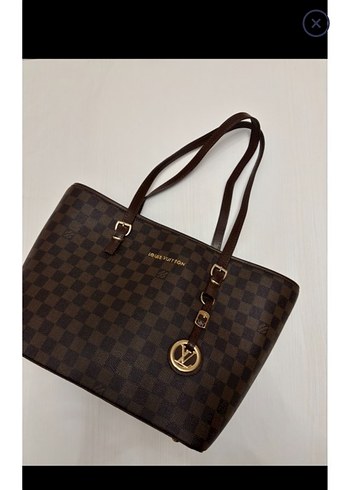 Kahverengi Kareli Deri Kadın Çanta - Görsel 6