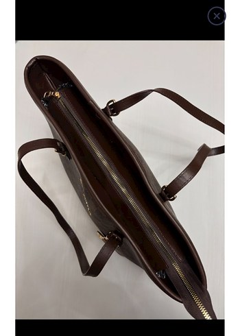 Kahverengi Kareli Deri Kadın Çanta - Görsel 3