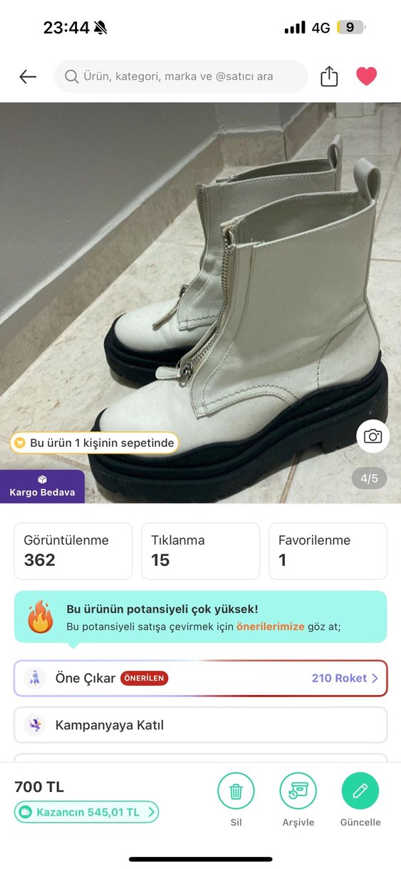 Mango Beyaz Fermuarlı Kalın Tabanlı Kadın Bot - Görsel 4