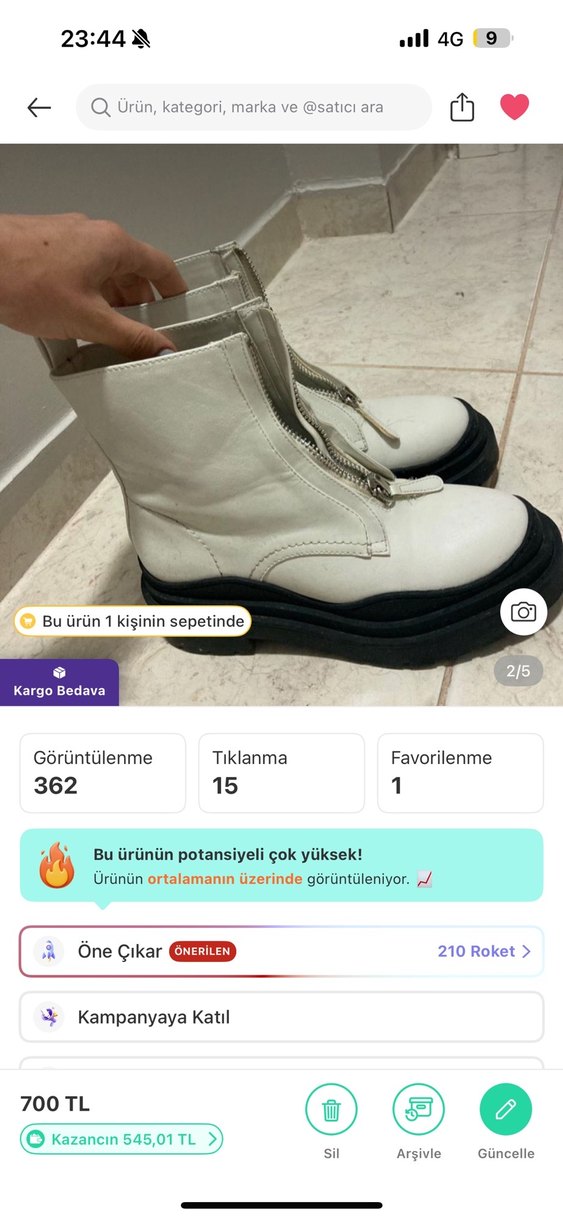 Mango Beyaz Fermuarlı Kalın Tabanlı Kadın Bot - Görsel 2