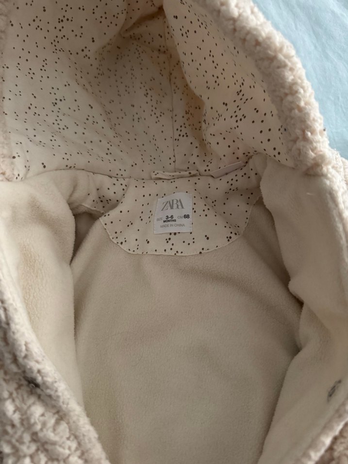 Kapüşonlu Bebek Erkek Tulum - Bej Peluş - Görsel 2