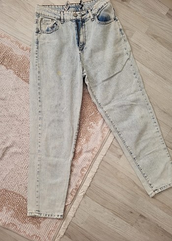 Gri Kadın Denim Salaş Midi Boy Jean