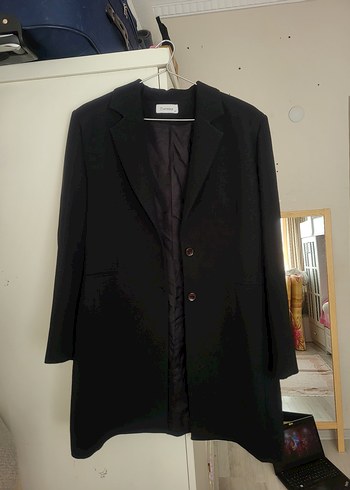 Kadın Siyah Uzun Kol Düğmeli Blazer