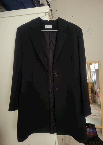 Zara Kadın Siyah Uzun Kol Düğmeli Blazer