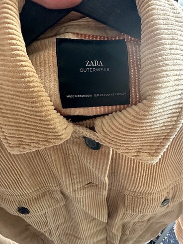 xs Beden camel Renk Zara fitilli kadife ceket