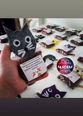 Renkli Kedi Figürlü Hediyelik Mama - Görsel 5