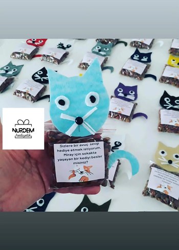 Renkli Kedi Figürlü Hediyelik Mama - Görsel 4