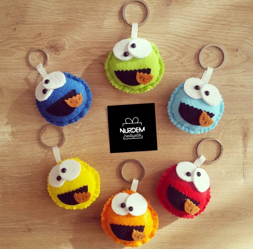 Renkli Kurabiye Canavarı Anahtarlıklar - Görsel 3