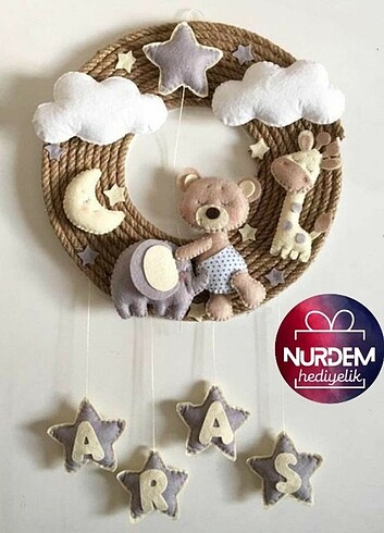Tasarımcı Bebek / Çocuk Odası Kapı Süsü 