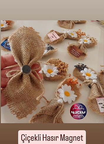 Hasır buket magnet