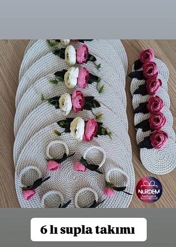 Bohem 6'lı Supla Takımı Çiçek Detaylı
