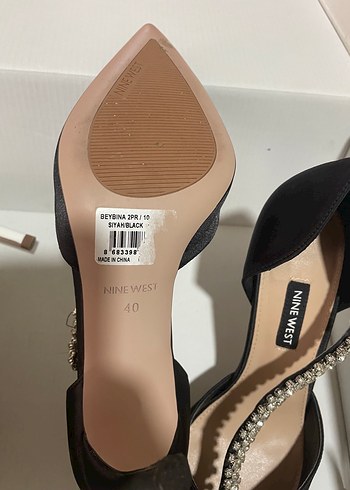 40 Beden Nine West Siyah Taşlı Stiletto Kadın Ayakkabı